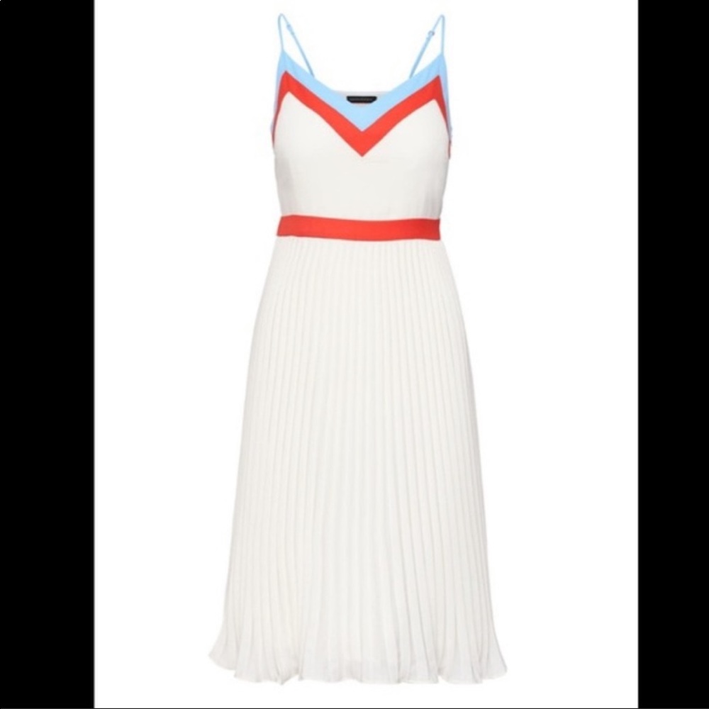 Banana republic white color block dress new